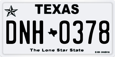TX license plate DNH0378