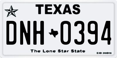 TX license plate DNH0394