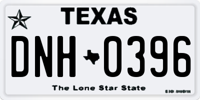 TX license plate DNH0396