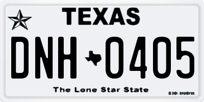 TX license plate DNH0405