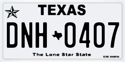 TX license plate DNH0407
