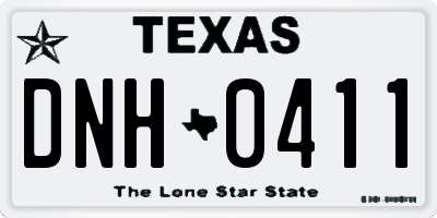 TX license plate DNH0411