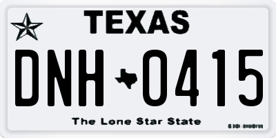 TX license plate DNH0415