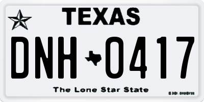 TX license plate DNH0417