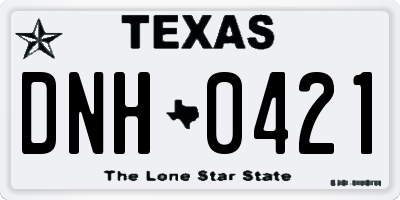 TX license plate DNH0421