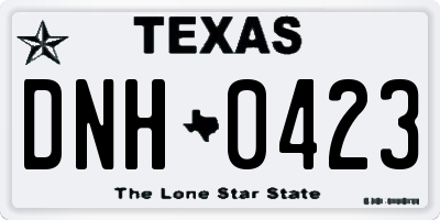 TX license plate DNH0423