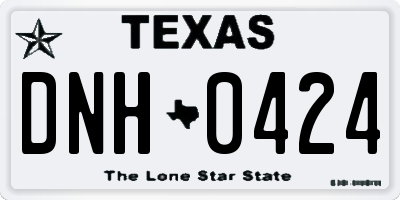 TX license plate DNH0424