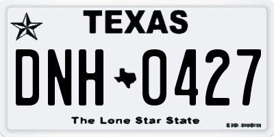TX license plate DNH0427