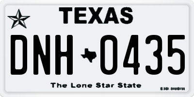 TX license plate DNH0435