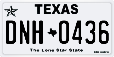 TX license plate DNH0436