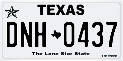 TX license plate DNH0437