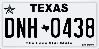 TX license plate DNH0438
