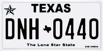 TX license plate DNH0440
