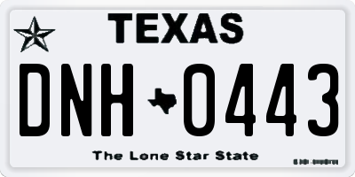 TX license plate DNH0443