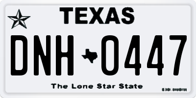 TX license plate DNH0447