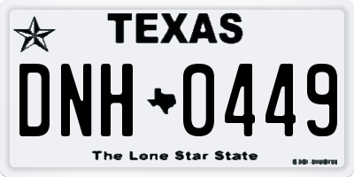 TX license plate DNH0449