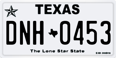 TX license plate DNH0453