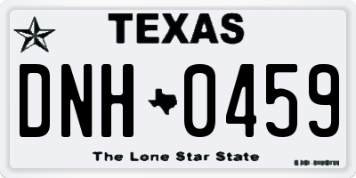 TX license plate DNH0459