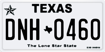 TX license plate DNH0460