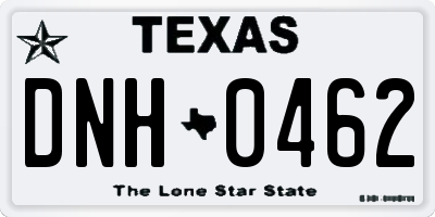 TX license plate DNH0462