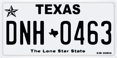 TX license plate DNH0463