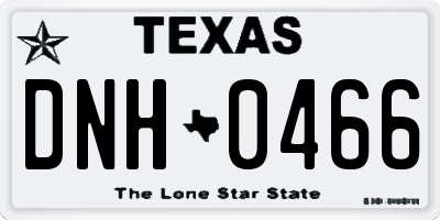 TX license plate DNH0466