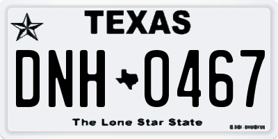 TX license plate DNH0467