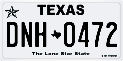 TX license plate DNH0472