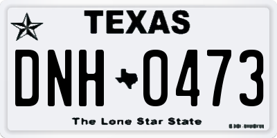 TX license plate DNH0473