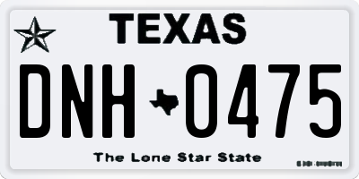 TX license plate DNH0475