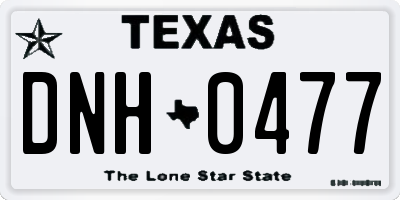 TX license plate DNH0477
