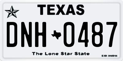 TX license plate DNH0487