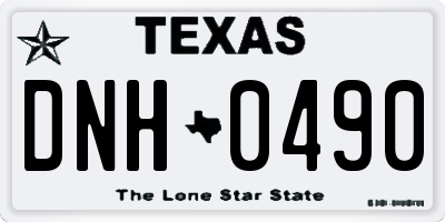 TX license plate DNH0490