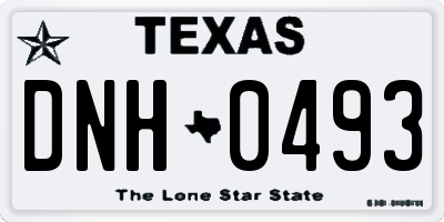 TX license plate DNH0493