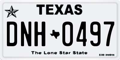 TX license plate DNH0497