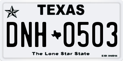 TX license plate DNH0503