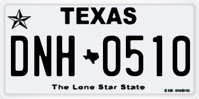 TX license plate DNH0510
