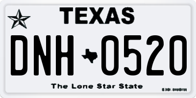 TX license plate DNH0520