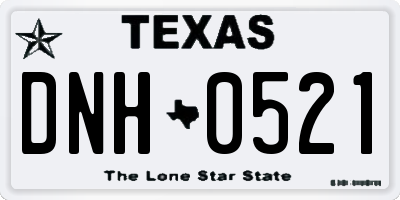 TX license plate DNH0521