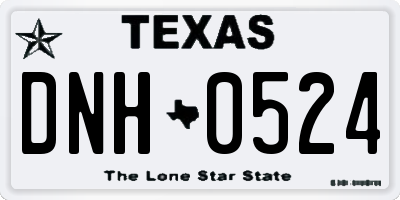 TX license plate DNH0524