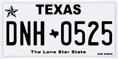 TX license plate DNH0525