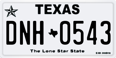TX license plate DNH0543