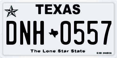 TX license plate DNH0557