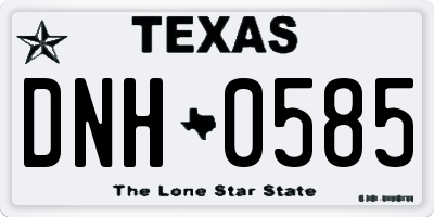 TX license plate DNH0585