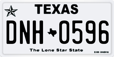 TX license plate DNH0596