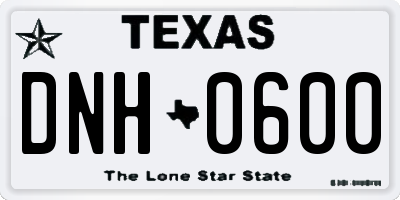 TX license plate DNH0600