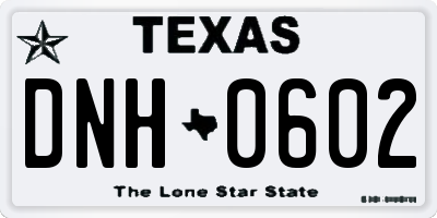 TX license plate DNH0602