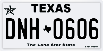 TX license plate DNH0606