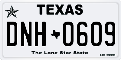 TX license plate DNH0609