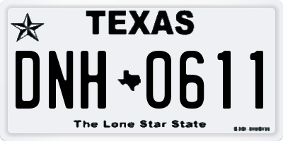 TX license plate DNH0611